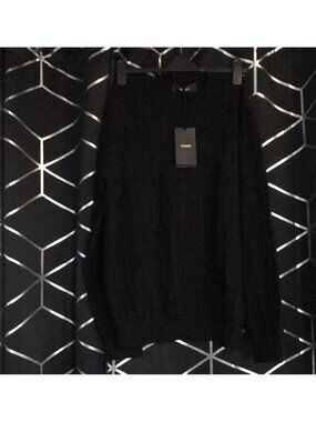 New Authentic Versace Crocodile Jacquard Wool Crew – Black size 50